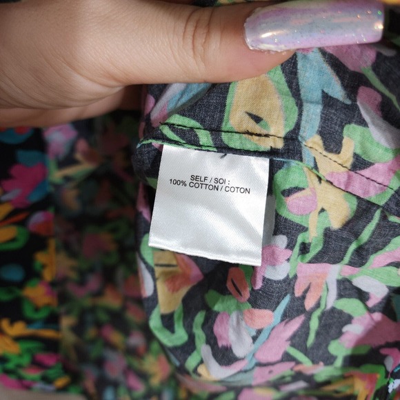 Tanya Taylor Womens Top Isla Painterly Puff Lantern Sleeve Multicolor Blouse M - Picture 11 of 12